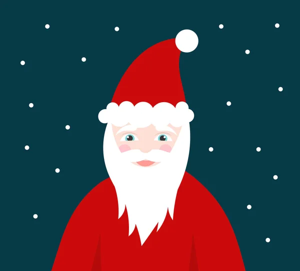 Święty Mikołaj Zimową Noc Ilustracja Wektora — Wektor stockowy