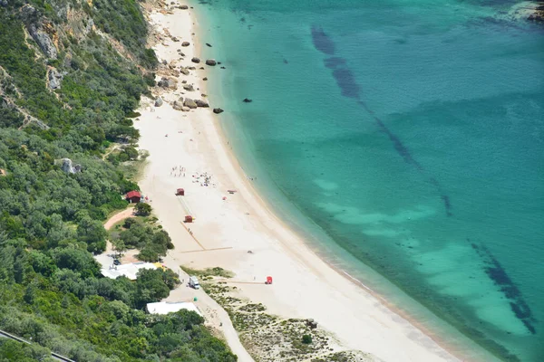 Plage Blanche Vue Sur Côte Océan Atlantique Portugal — Photo