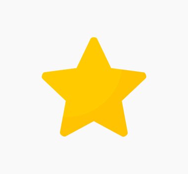 Beyaz arkaplanda izole edilmiş sarı yıldız simgesi. Vektör illüstrasyonu.