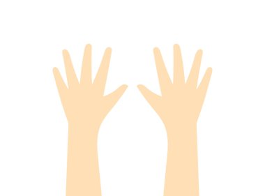 Beyaz arka planda izole edilmiş insan elleri. Vektör illüstrasyonu.