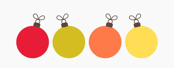 Christmas Balls Ornaments Set Isolated White Background Vector Illustration — Stock Vector