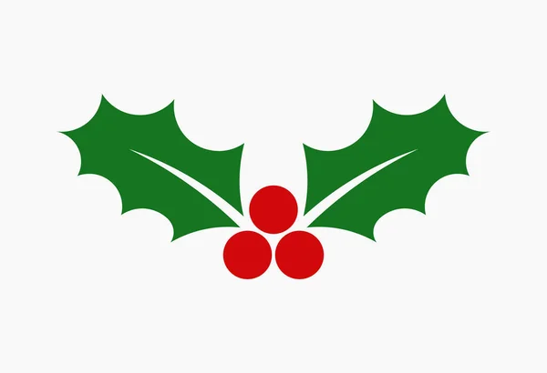 圣诞冬青浆果留下扁平的图标 矢量说明 — 图库矢量图片