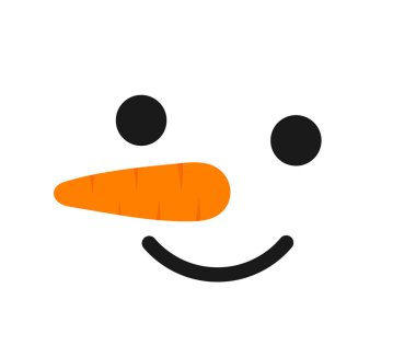 Beyaz arka planda kardan adam yüzü. Vektör illüstrasyonu.