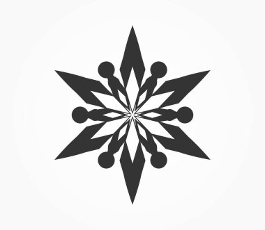 Kar Tanesi simgesi izole edildi. Vektör illüstrasyonu.