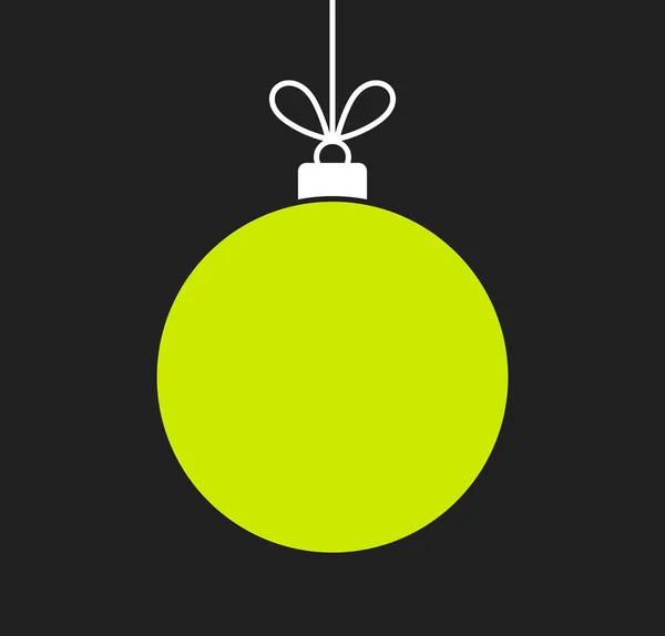Christmas Bauble Green Ornament Black Background Vector Illustration — Stock Vector