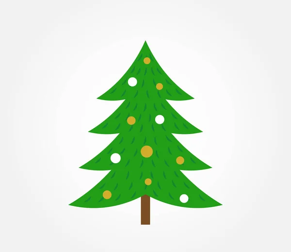 Beyaz Arka Planda Izole Edilmiş Noel Ağacı Vektör Illüstrasyonu — Stok Vektör