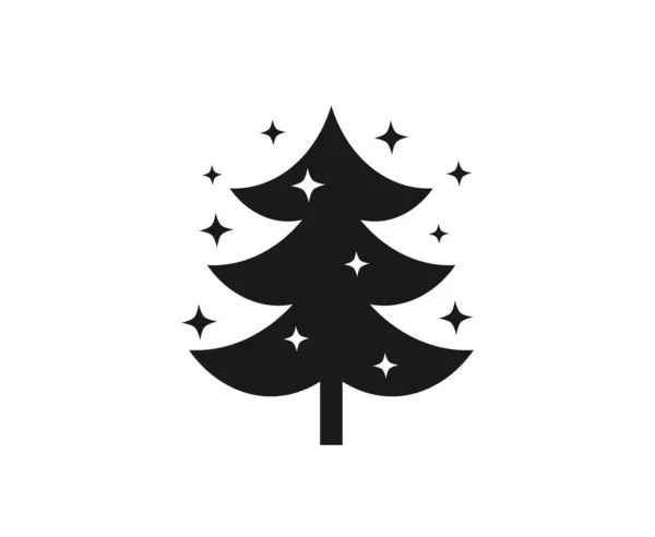 Weihnachtsbaum Und Sterne Symbol Vektorillustration — Stockvektor