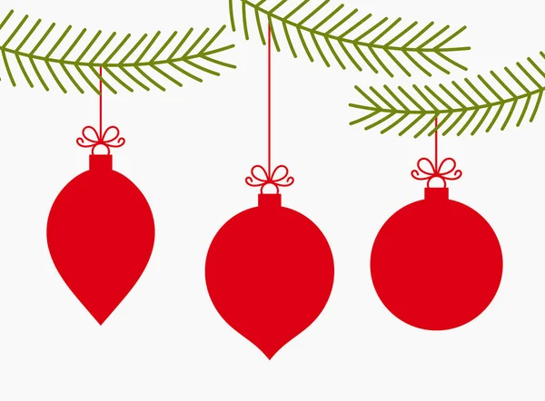 Weihnachtskugeln Hängende Ornamente Isoliert Auf Weißem Hintergrund Vektorillustration — Stockvektor