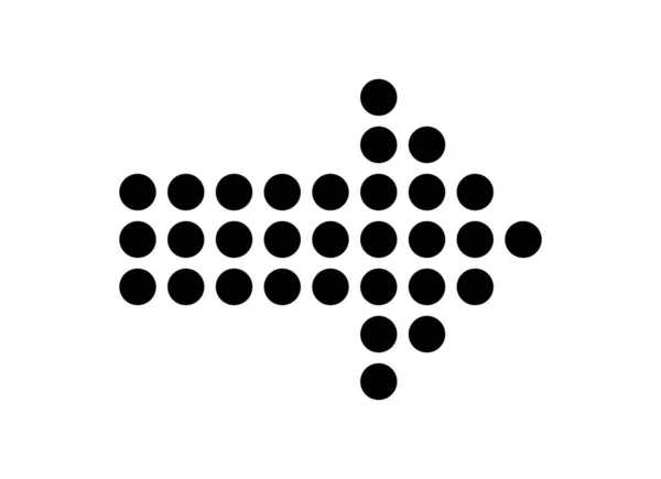 Zwarte Pijl Pictogram Pijlvorm Gemaakt Van Stippen Vectorillustratie — Stockvector