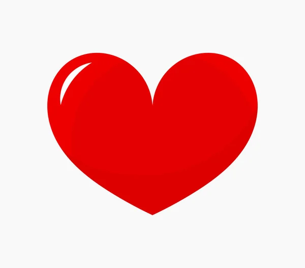 Grande Cuore Rosso Simbolo Amore Icona Illustrazione Vettoriale — Vettoriale Stock
