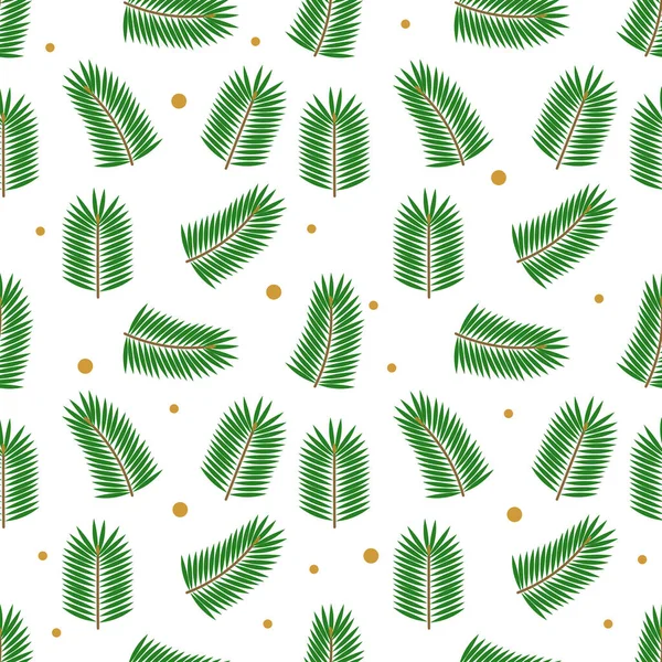 Árbol Navidad Ramas Abeto Verde Patrón Sin Costuras Ilustración Vectorial — Vector de stock