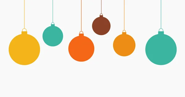 Weihnachtskugeln Hängen Ornamente Retro Stil Vektorillustration — Stockvektor