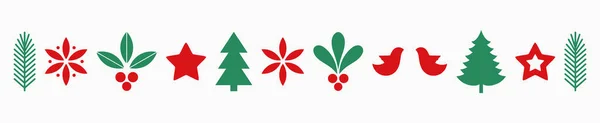 Рождественские Иконы Плоские Элементы Дизайна Векторная Иллюстрация — стоковый вектор