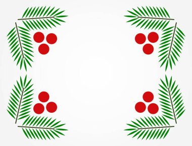 Noel meyveleri ve sınır arkaplanı. Vektör illüstrasyonu.