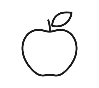 Beyaz arkaplanda elma çizgisi simgesi izole edildi. vektör illüstrasyonu.