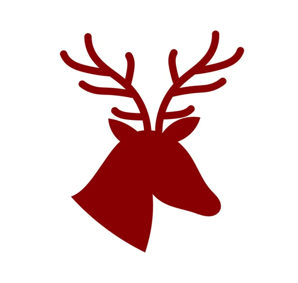 Reindeer Head Shape Icon Vector Illustration — Stock Vector