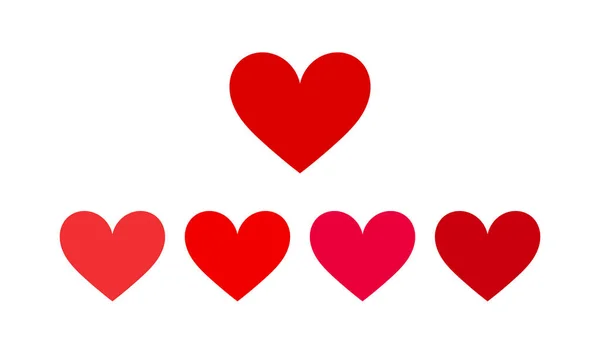 Cœurs Rouges Icônes Isolés Sur Fond Blanc Illustration Vectorielle — Image vectorielle
