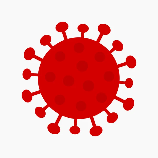 Ikona Czerwonego Symbolu Koronawirusa Odizolowana Ilustracja Wektora — Wektor stockowy