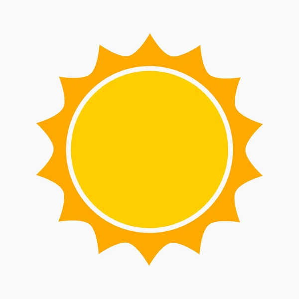 Sun Icon Flat Design Symbol Isolated White Background Vector Illustration — Stock Vector