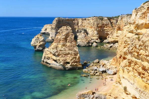 Paisagem Panorâmica Praia Marinha Falésias Algarve Portugal — Fotografia de Stock