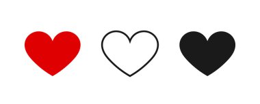 Kalp düz dizayn simgelerini şekillendirir. Vektör illüstrasyonu.