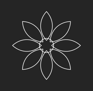 Çiçek hattı simgesi izole edildi. Vektör illüstrasyonu,