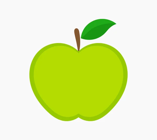 Green Apple Icon Isolated White Background Vector Illustration — Stock Vector