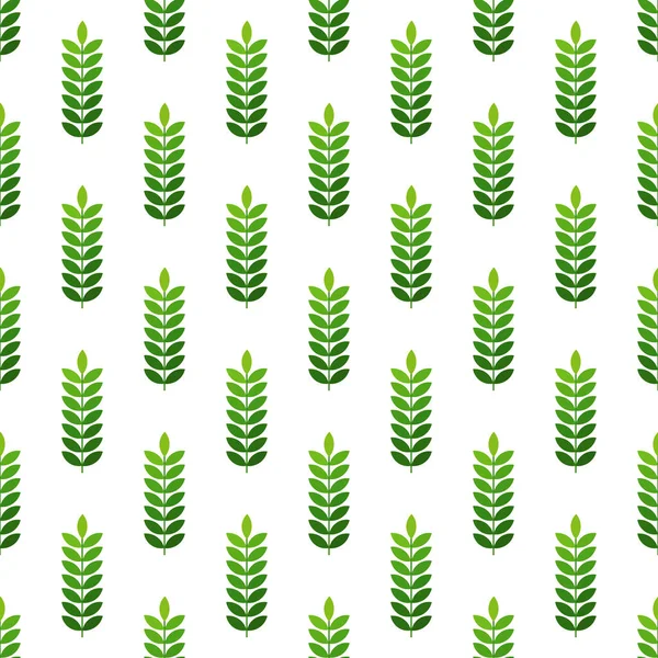 Folhas Verdes Papel Parede Padrão Sem Costura Ilustração Vetorial — Vetor de Stock