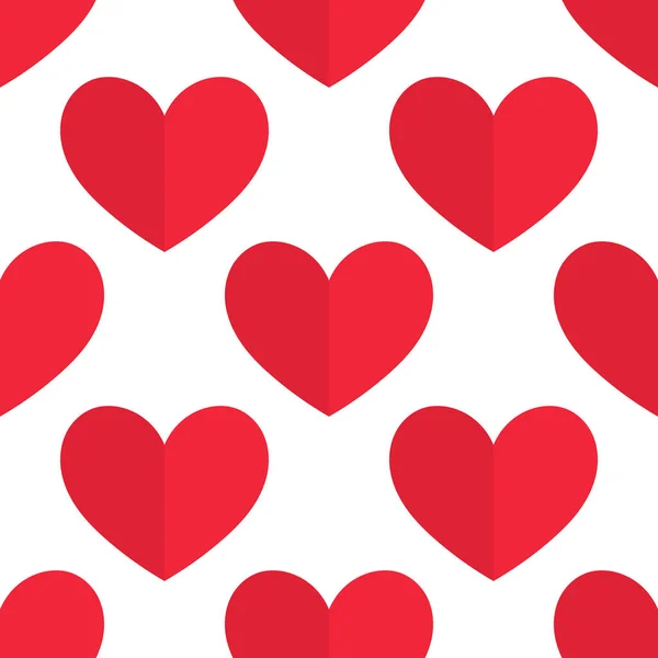 Corazones Rojos Sin Costuras Fondo Pantalla Patrón Ilustración Vectorial — Vector de stock