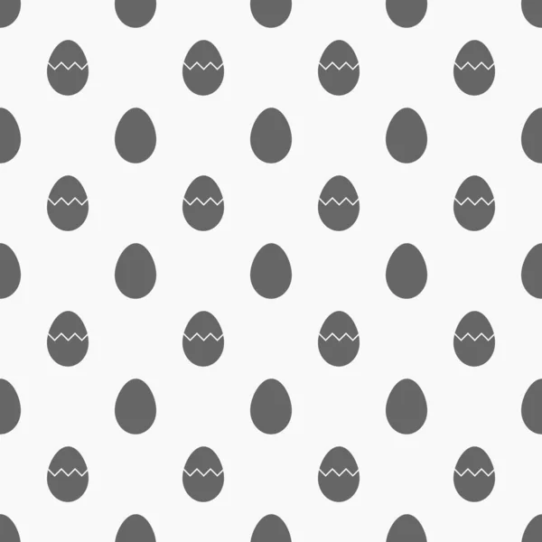 Easter Eggs Seamless Pattern Simple Flat Design Eggs Black Texture — Stock Vector