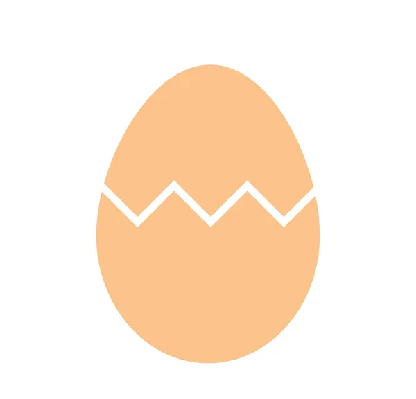 Cracked Easter Egg Isolated White Bird Egg Vector Illustration — Stock Vector
