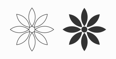 Çiçekler simgeleri simgeler. Vektör illüstrasyonu.