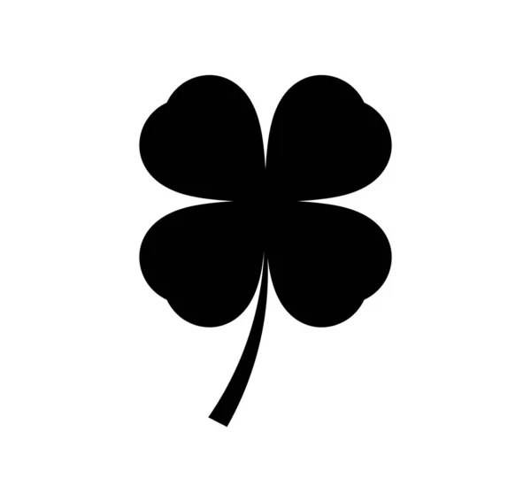 Clover Leaf Icon Black Design Element Saint Patricks Day Symbol — Stock Vector