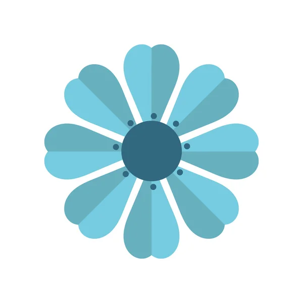Simbolo Fiore Blu Icona Illustrazione Vettoriale — Vettoriale Stock