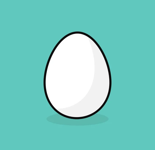 Egg Icon Blue Background Cartoon White Egg Vector Illustration — Stock Vector