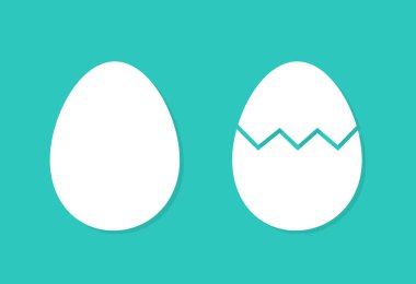 Yumurta kırılan ikonlar. Vektör illüstrasyonu.