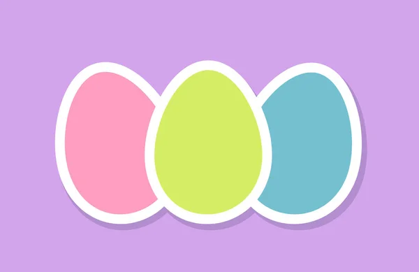 Warna Telur Paskah Banner Latar Belakang Ilustrasi Vektor - Stok Vektor