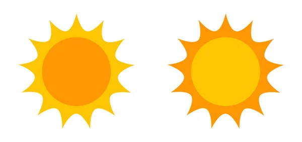 Sun Icons Isolated White Background Summer Sun Symbols Vector Illustration — Stock Vector