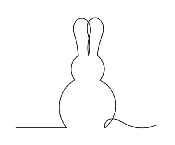 Easter Bunny Shape Continuous Line Drawing Art Vector Easter Illustration — Stok Vektör