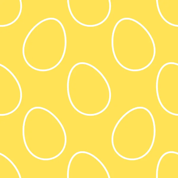 Outline Eggs Easter Yellow Seamless Pattern Vector Illustration — Stock Vector