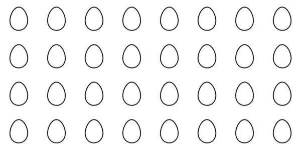 Bianco Delineare Uova Pasqua Modello Senza Cuciture Illustrazione Vettoriale — Vettoriale Stock