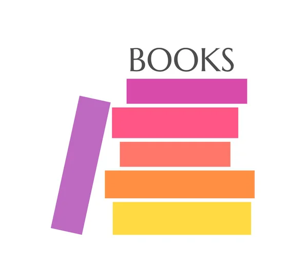 Books Pile Symbol Concept Colorful Books Icon Vector Illustration — Stock Vector