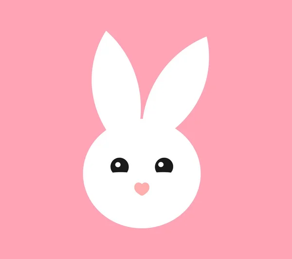 Tatlı Beyaz Paskalya Tavşanı Suratı Vektör Illüstrasyonu — Stok Vektör
