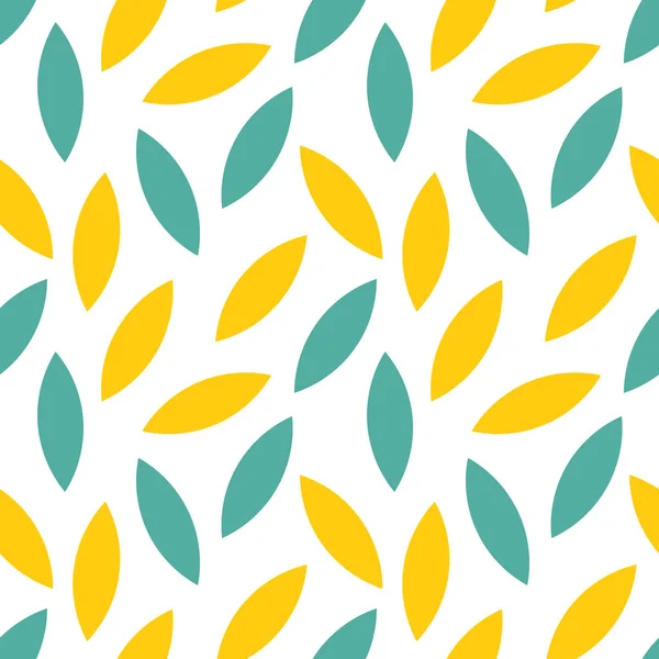 Flaches Design Hinterlässt Muster Gelbe Und Blaue Blätter Vektorillustration — Stockvektor