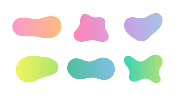 Abstract Shapes Amoeba Liquid Colorful Banners Set Vector Illustration — Stock Vector