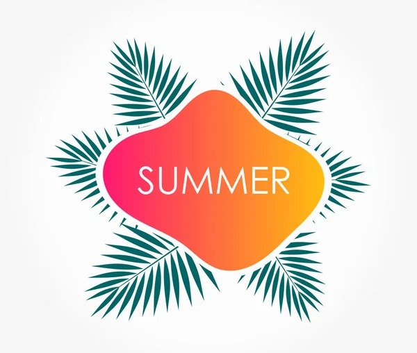 Banner Letních Prázdnin Šablona Tropických Letních Odznaků Vektorová Ilustrace — Stockový vektor