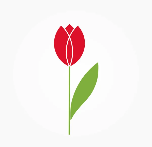 Red Tulip Flower Icon Vector Illustration — Stock Vector