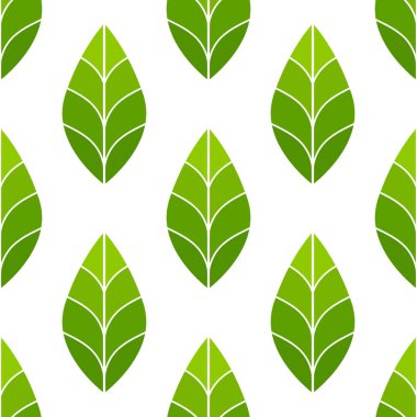 Yeşil yapraklı duvar kağıdı deseni. Vektör illüstrasyonu.