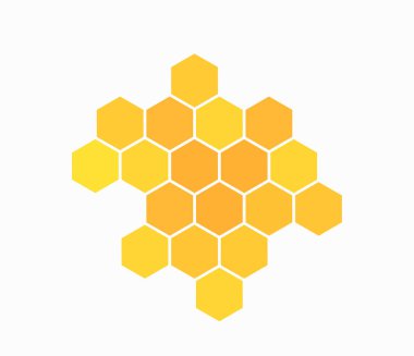 Beyaz arkaplanda izole edilmiş bal peteği sembolü. Vektör illüstrasyonu.