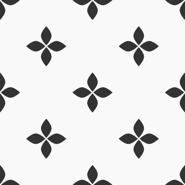 Černobílé Květinové Bezešvé Dlaždice Klasické Vinobraní Vzor Vektorová Ilustrace — Stockový vektor